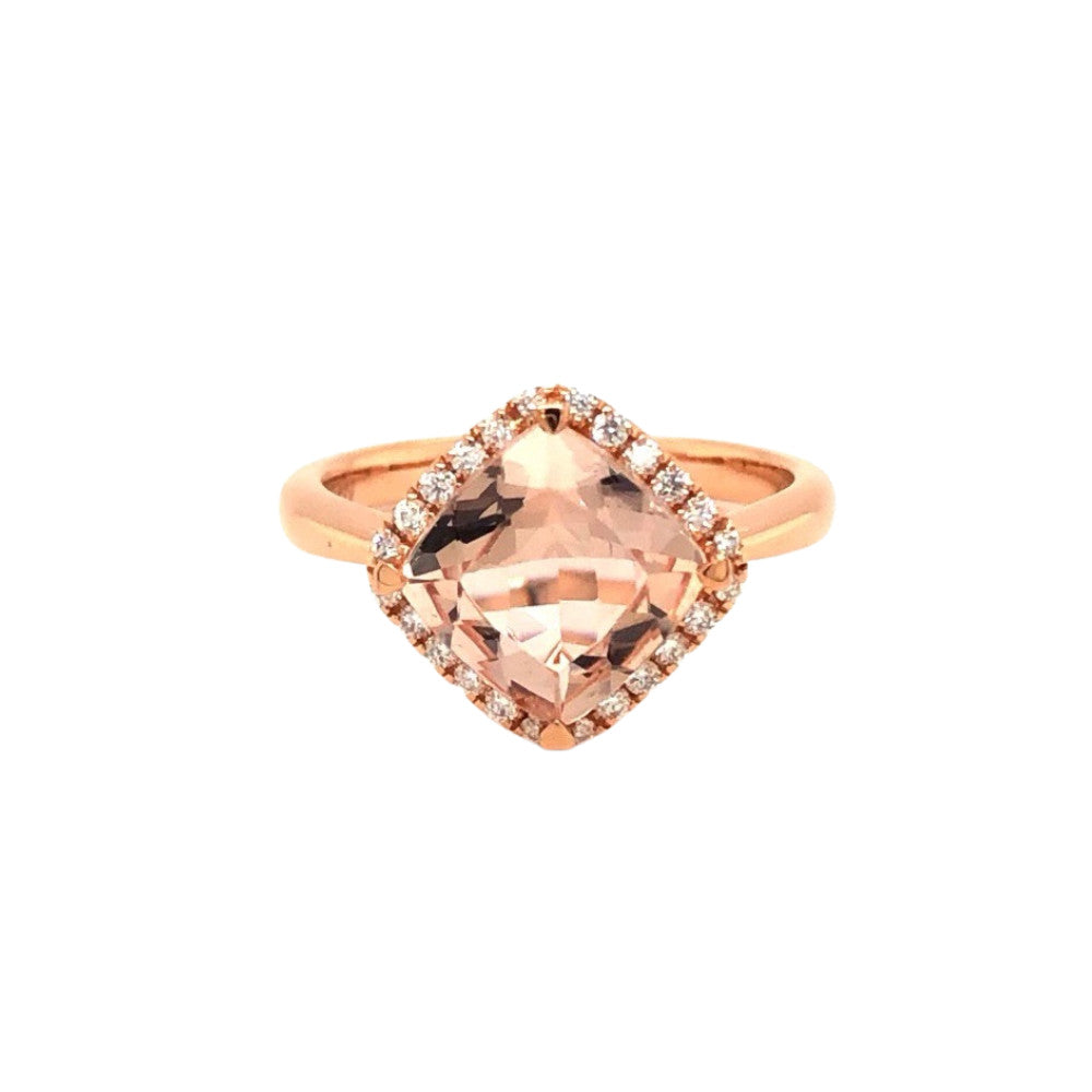 LISA NIK 18K Rose Gold Rings With Morganite And Diamonds Default Title