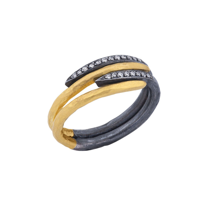 LIKA BEHAR 24K YELLOW GOLD AND OXIDIZED SILVER ZEBRA RING Default Title