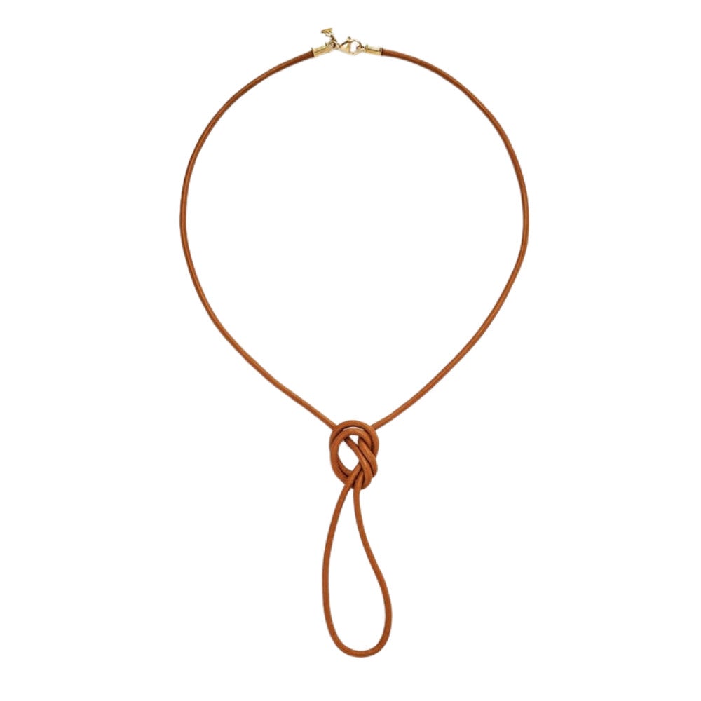 TEMPLE ST CLAIR 18K YELLOW GOLD ON NATURAL LEATHER CORD Default Title